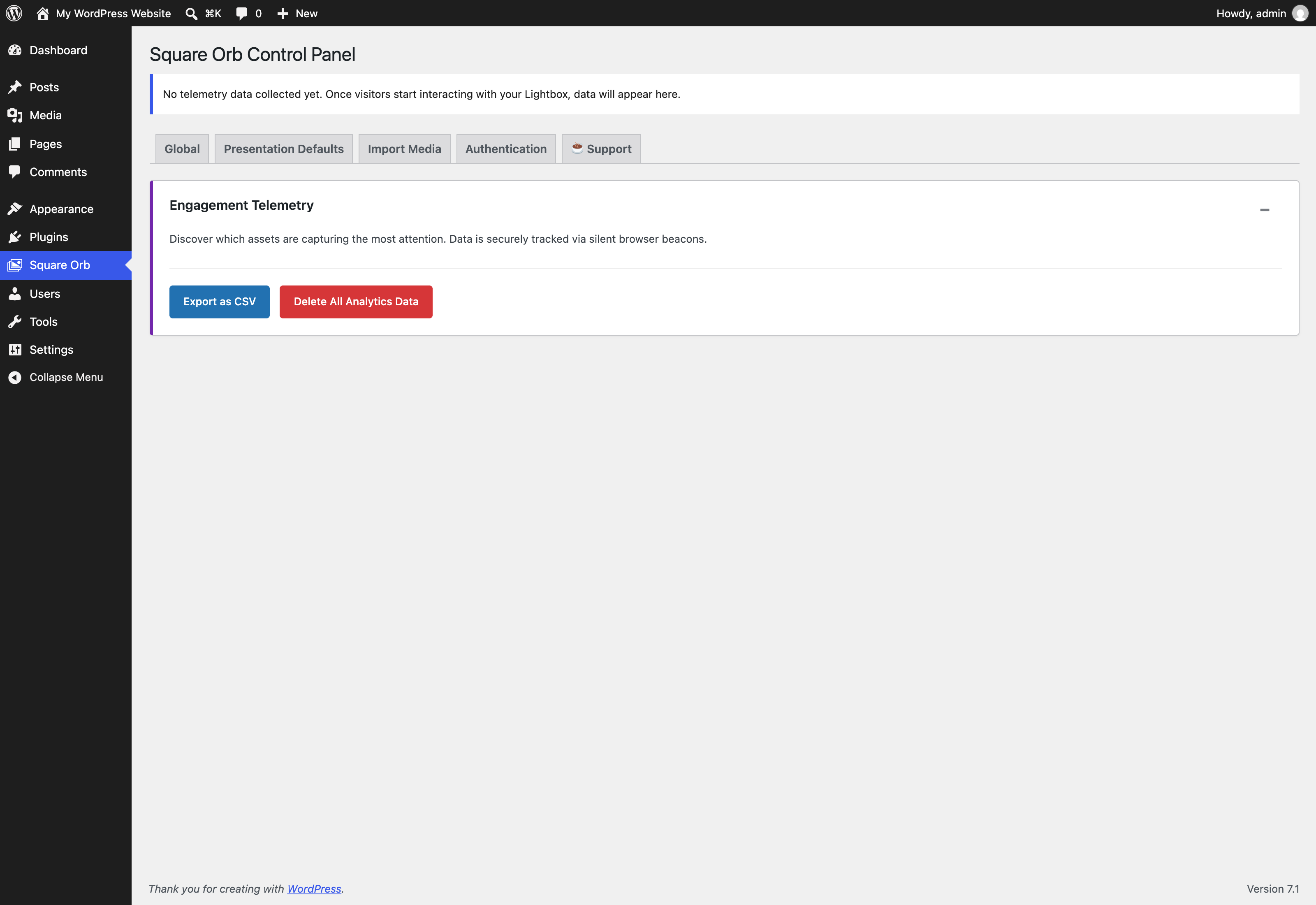Square Orb Analytics Dashboard